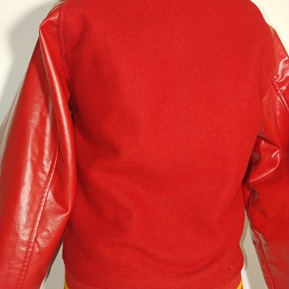 FABKNIT Jackets & Coats Vintage Wool Vinyl Letterman Jacket Wos M